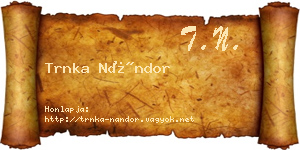 Trnka Nándor névjegykártya